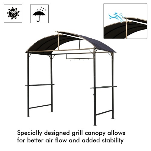 Outsunny 8x4ft Barbecue Shelter Brown with Side Shelf