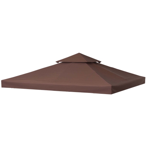 Pare-soleil extérieur de jardin carré de rechange à 2 niveaux de 9,84 x 9,84 pi pour abri de jardin Outsunny, café