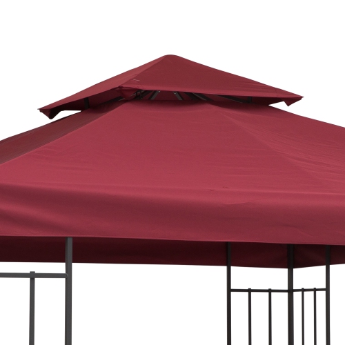 Outsunny 10x10ft Square 2-Tier Gazebo cover Red
