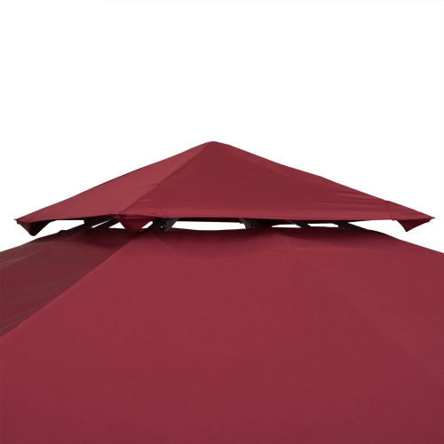 Outsunny 10x10ft Square 2-Tier Gazebo cover Red