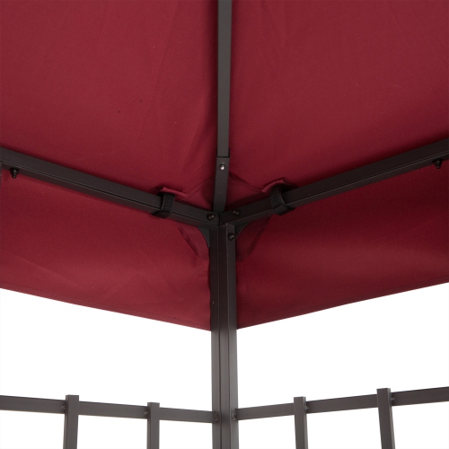 Outsunny 10x10ft Square 2-Tier Gazebo cover Red