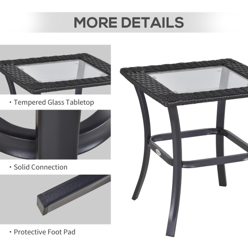 Outsunny 3 Pieces Patio Wicker Rocking Chair Set, Outdoor PE Rattan Bistro Set Conversation Rocker Set with 2 Chairs 1 Coffee Table for Backyard,