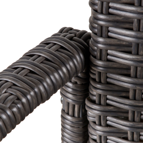 Outsunny 3 Pieces Patio Wicker Rocking Chair Set, Outdoor PE Rattan Bistro Set Conversation Rocker Set with 2 Chairs 1 Coffee Table for Backyard,