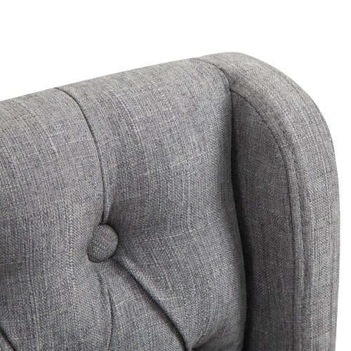 HOMCOM 26" Bar Stool Set of 2, Button Tufted Barstools Counter Height Bar Chairs with Backrest, Grey