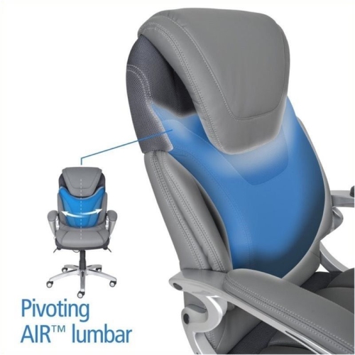 Bowery Hill Ergonomic Bonded Leather Manager and Executive Chair - Grey