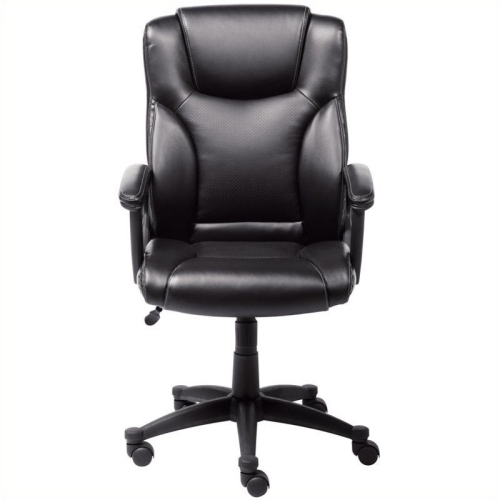 Pemberly Row Executive Office Chair in Black Bonded Leather