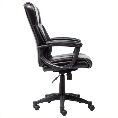 Pemberly Row Executive Office Chair in Black Bonded Leather