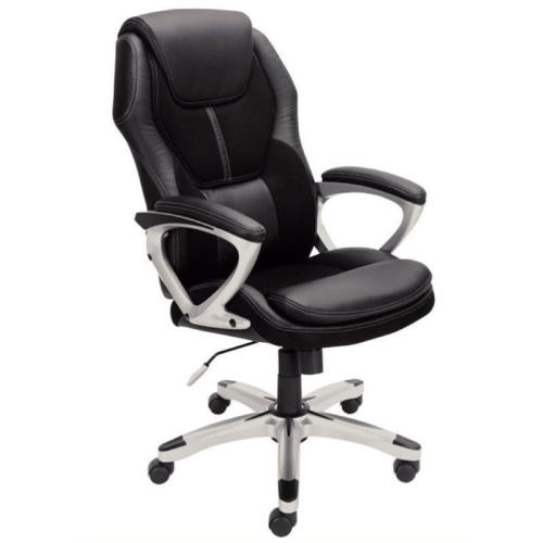 BOWERY HILL  Faux Leather Office Chair In Puresoft In Black