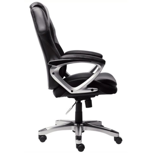 Bowery Hill Faux Leather Office Chair in Puresoft Black
