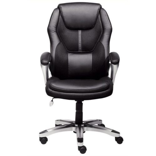 Bowery Hill Faux Leather Office Chair in Puresoft Black