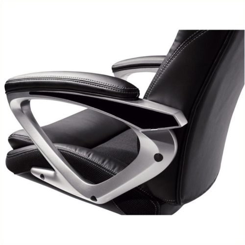 Bowery Hill Faux Leather Office Chair in Puresoft Black