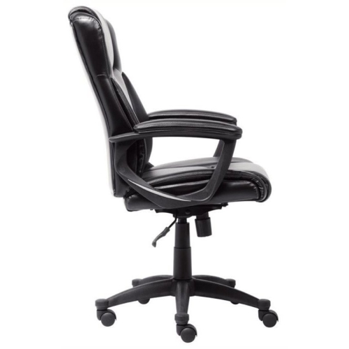 Bowery Hill Bonded Leather Executive Office Chair in Black