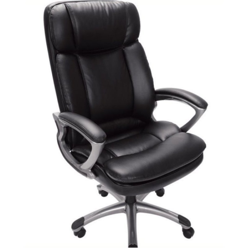BOWERY HILL  Faux Leather Office Chair In Puresoft In Black