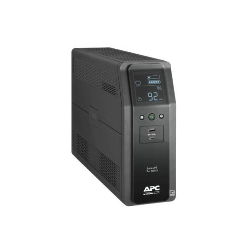 APC Back-UPS Pro BR 1000VA Battery Backup - SineWave,-10Outlets-2 USB Charging Ports-AVR-LCD int