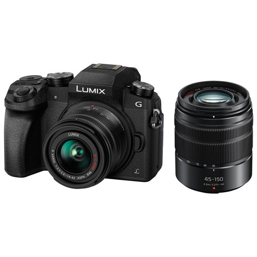 Panasonic LUMIX G7 Mirrorless Camera with 14-42mm & 45-150mm Lens Kit