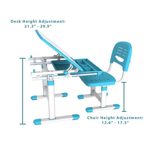 Boost Industries KidzDesk KD26B Ergonomic Height Adjustable Children Desk and Chair Set