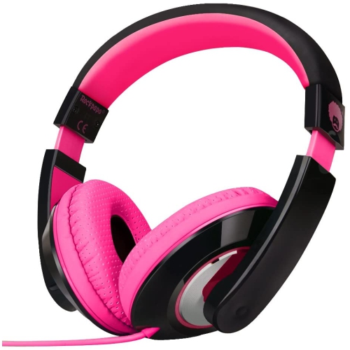pink and black headset
