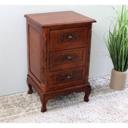 International Caravan Windsor 3 Drawer End Table In Walnut Stain
