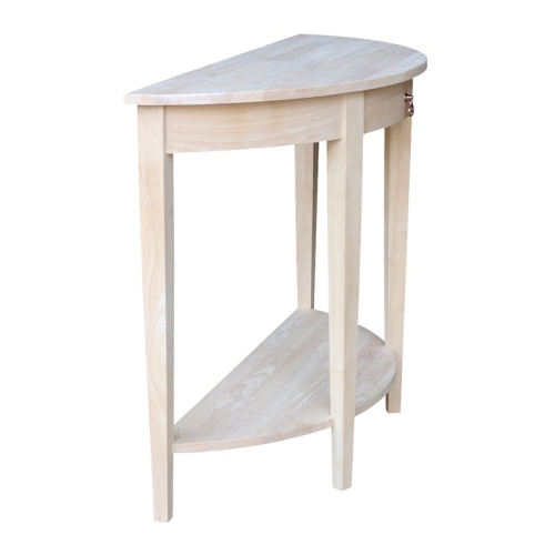International Concepts Home Accents Unfinished Half Moon Console Table