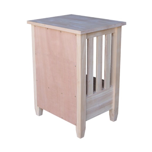 International Concepts Unfinished Mission Tall End Table with Drawer