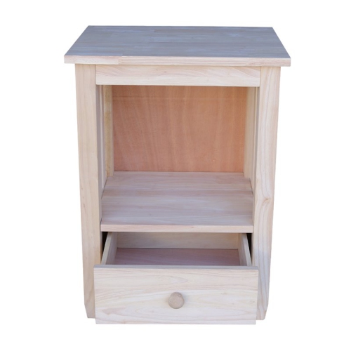 International Concepts Unfinished Mission Tall End Table with Drawer