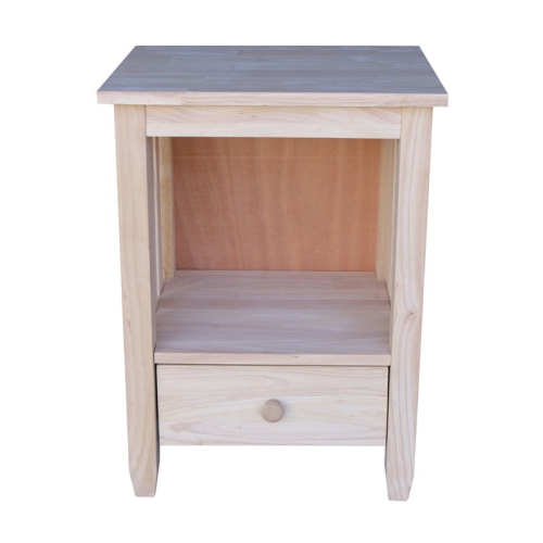 International Concepts Unfinished Mission Tall End Table with Drawer