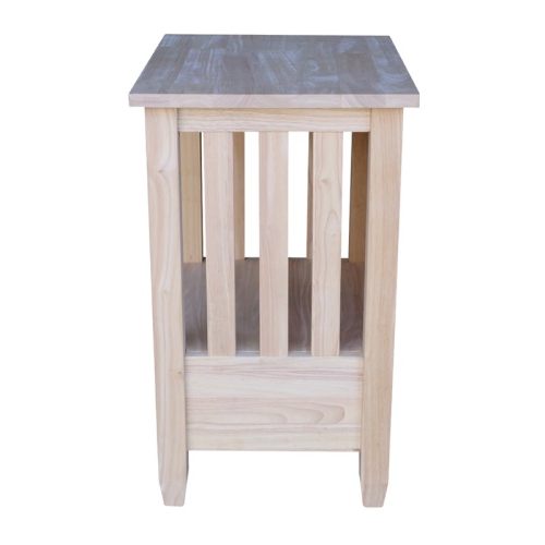 International Concepts Unfinished Mission Tall End Table with Drawer