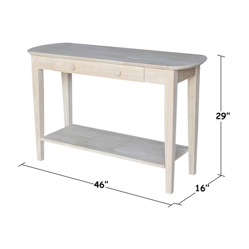 International Concepts Unfinished Phillips Oval Sofa Table