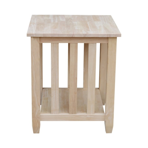 International Concepts Unfinished Mission Tall End Table