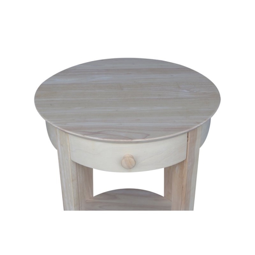 International Concepts Unfinished Accent Table with One Drawer