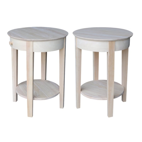 International Concepts Unfinished Accent Table with One Drawer