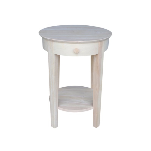 International Concepts Unfinished Accent Table with One Drawer