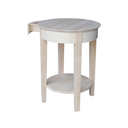 International Concepts Unfinished Accent Table with One Drawer