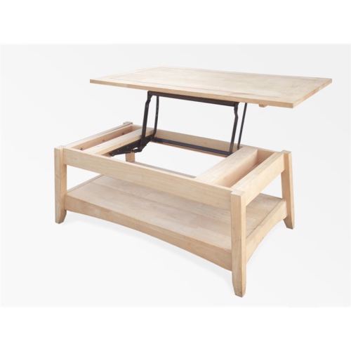 International Concepts Unfinished Bombay Coffee Table with Lift Top