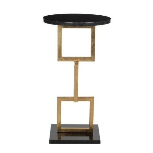 MAKLAINE  Iron And Marble Accent Table In Gold And Black