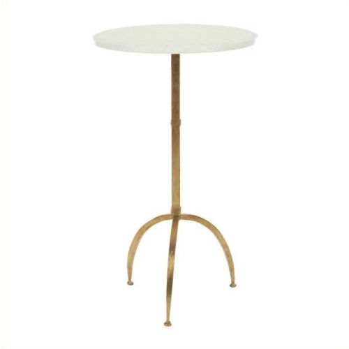 MAKLAINE  Marble Accent Table In White And Gold