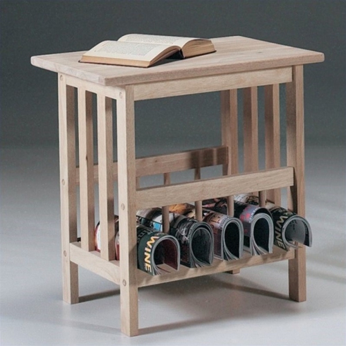 International Concepts Unfinished Mission Magazine End Table