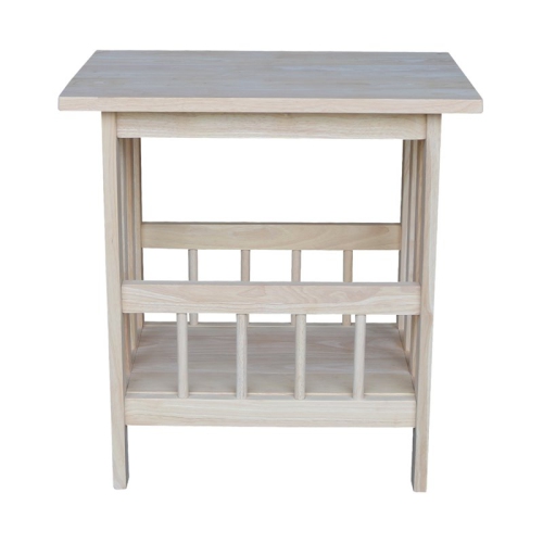 International Concepts Unfinished Mission Magazine End Table