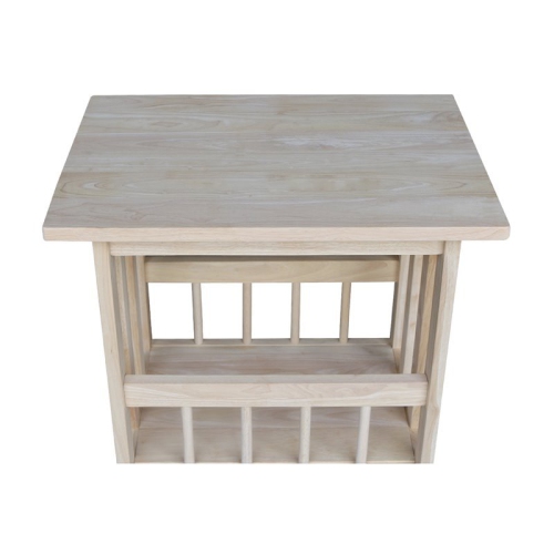 International Concepts Unfinished Mission Magazine End Table