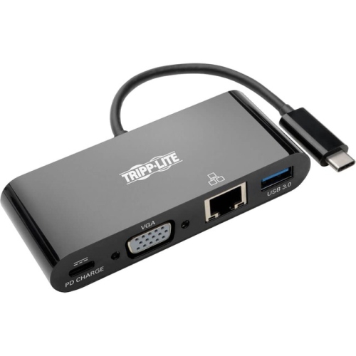 TRIPP LITE  USB C to VGA Multiport Adapter Dock USB Type C to VGA USBtype C, USB-C, USB Type-C In Black