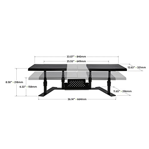 Allsop Metal Art ErgoTwin Adjustable Monitor Stand