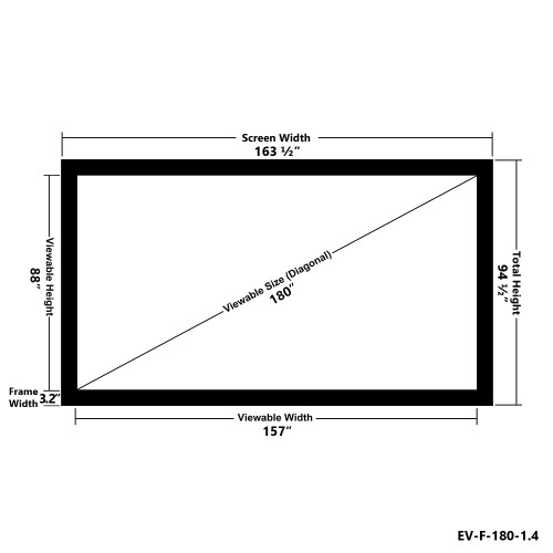 Elunevision Elara 180" 1.2 gain Fixed-Frame Projector Screen