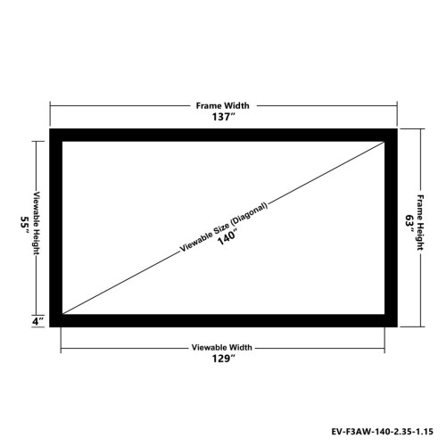 EluneVision Reference Studio AudioWeave 4K 140" 2.35:1 Fixed-Frame Projector Screen