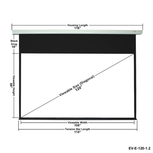 EluneVision Luna Series 120" 1.1 gainMotorized Projection Screen&nbsp;