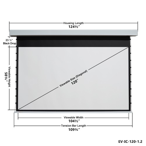 EluneVision 120" In-Ceiling Motorized 16:9 Projector Screen