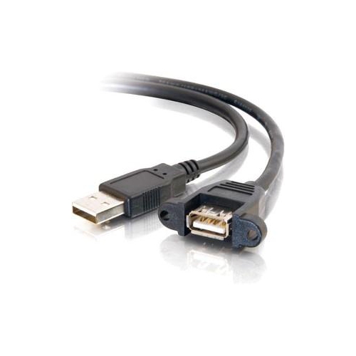 C2G / CABLES TO GO 28061 PANEL MOUNT 2.0 A MALE TO A FEMALE CABLE, BLACK