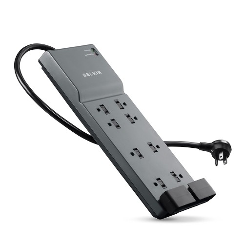 Belkin 8-Outlet Power Strip Surge Protector with 6-Foot Power Cord and Telephone Protection, BE108200-06