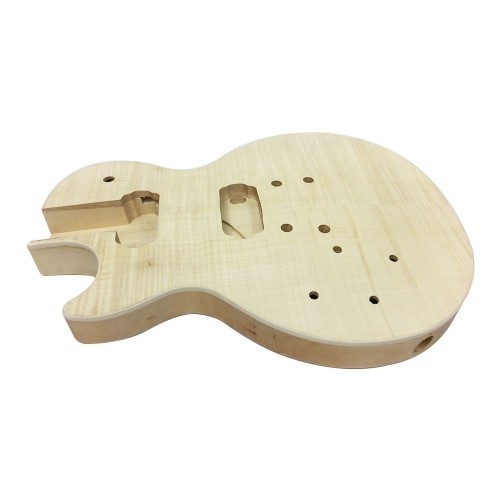 Solo LP Style DIY Guitar Kit, Basswood, Flame Maple Top, Left Handed
