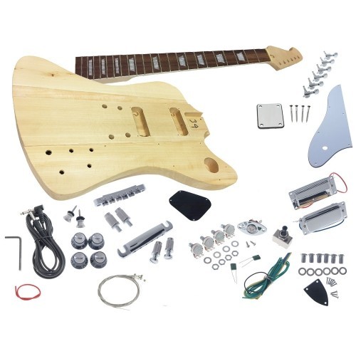 Solo TB Style DIY Bass Guitar Kit, Basswood Body, Maple Neck