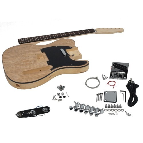SOLO GUITARS  Solo Tc Style Diy Guitar Kit, Basswood Body, Ash Burl Top